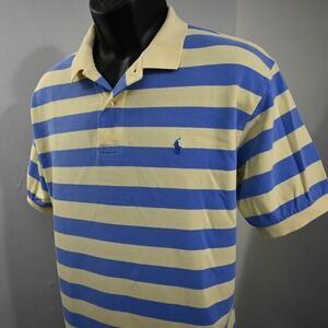 VTG Polo Ralph Lauren Golf Polo Mens‎ Size XL Striped Yellow/Blue Short Sleeve